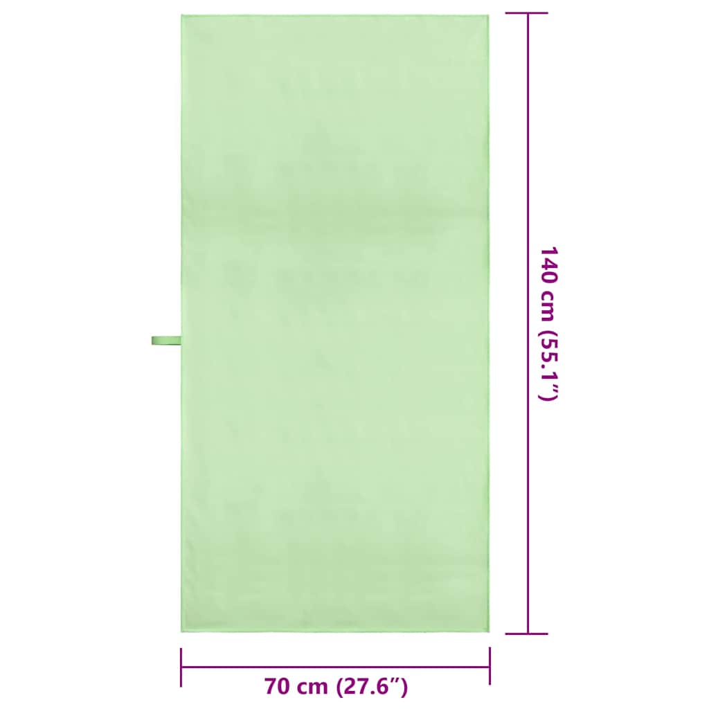 Sports Towels 2 pcs Green 140 x 70 cm Polyester and polyamide