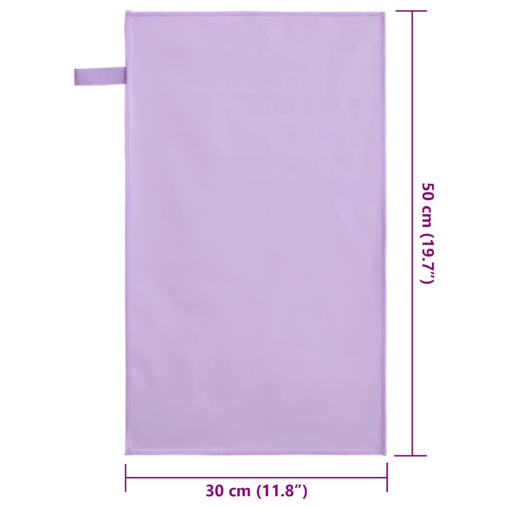 Sports Towels 2 pcs Purple 50 x 30 cm Polyester and polyamide