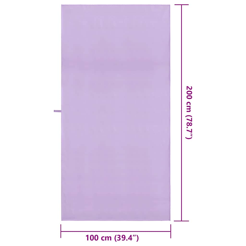 Sports Towels 2 pcs Purple 200 x 100 cm Polyester and polyamide