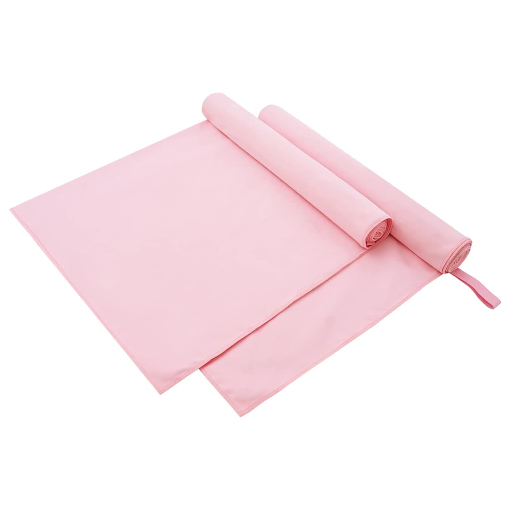 Sports Towels 2 pcs Pink 180 x 90 cm Polyester and polyamide