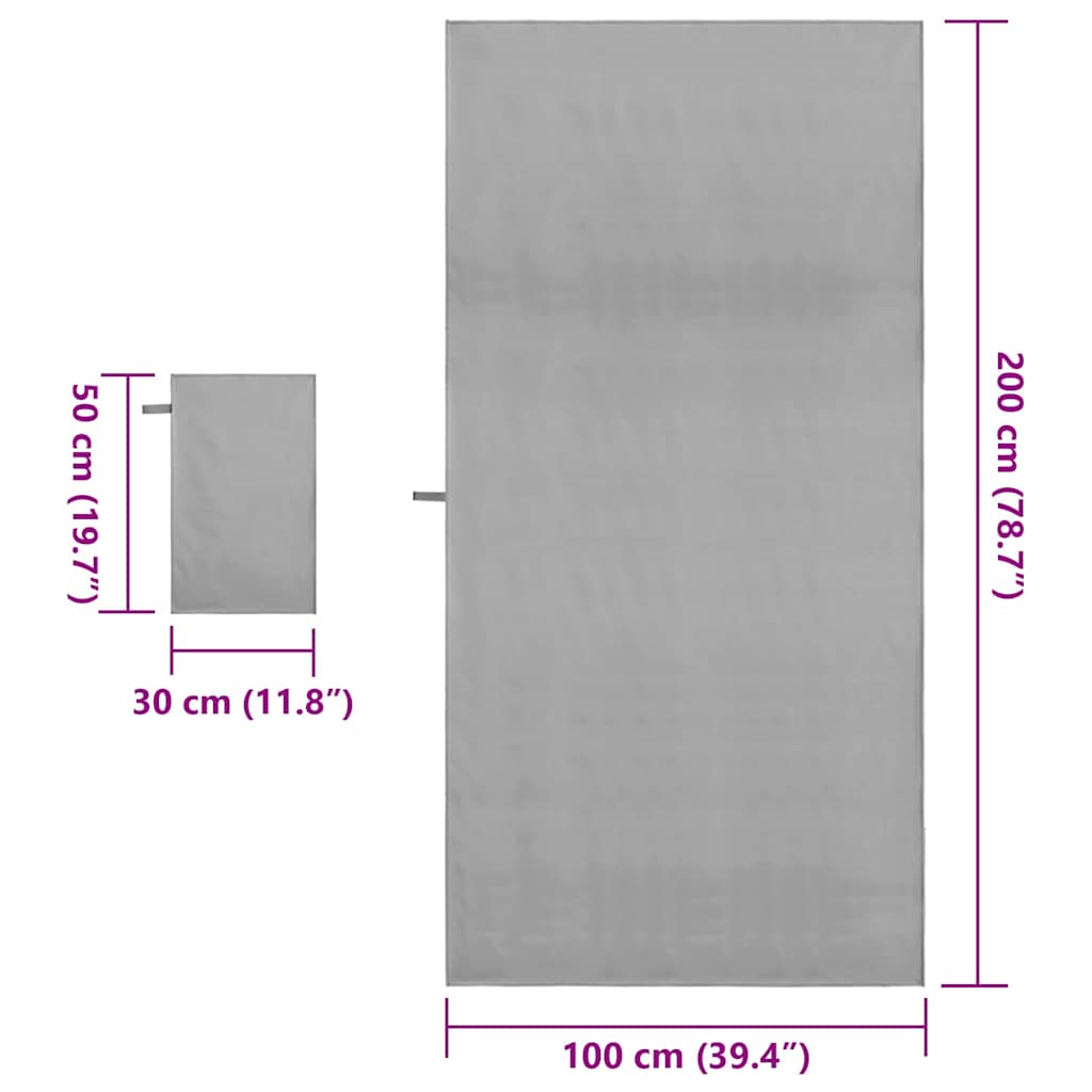 Sports Towel Set Other Dark grey Fabric