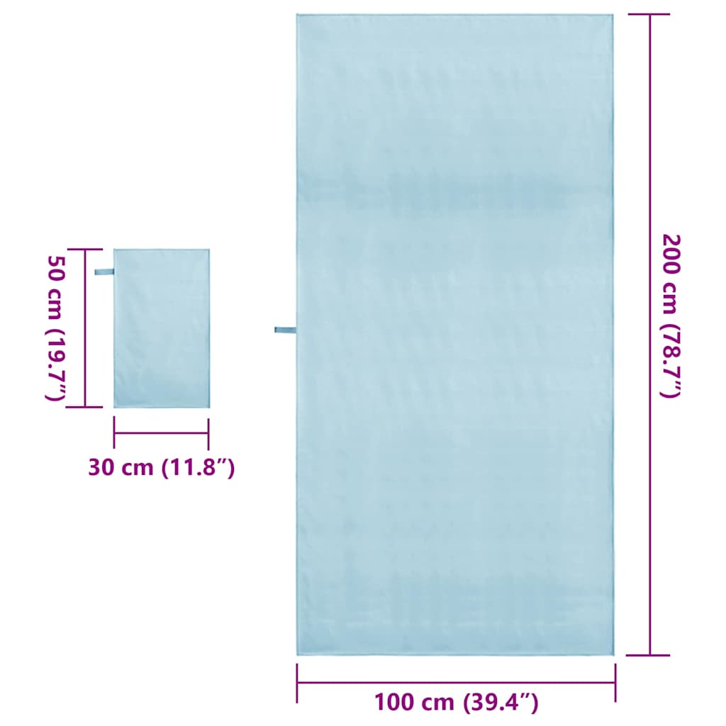 Sports Towel Set Other Blue Fabric