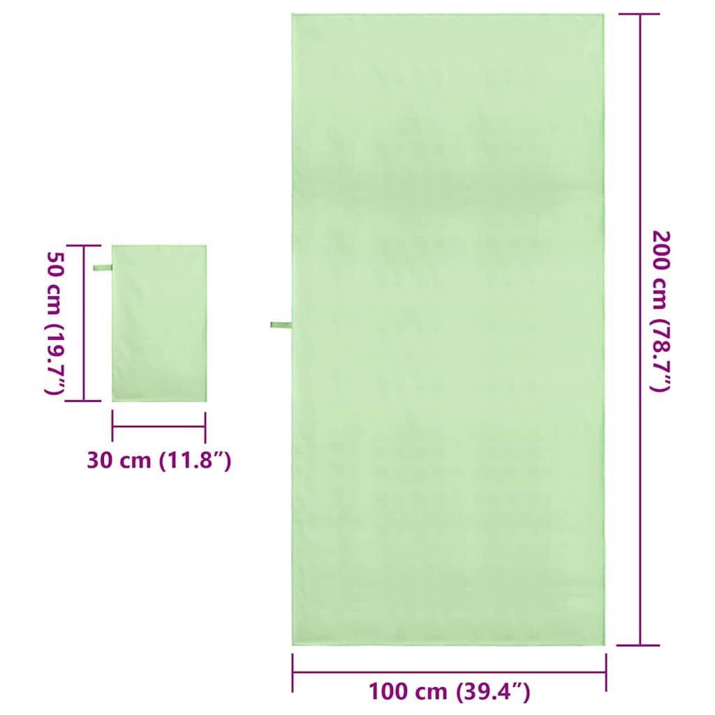 Sports Towel Set Other Green Fabric