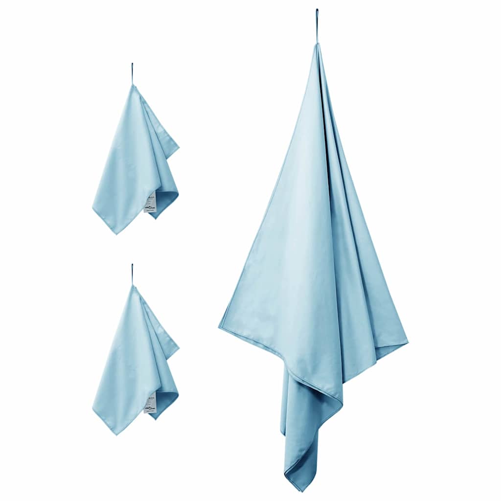 Sports Towel Set 3 pcs Blue Polyester and Polyamide