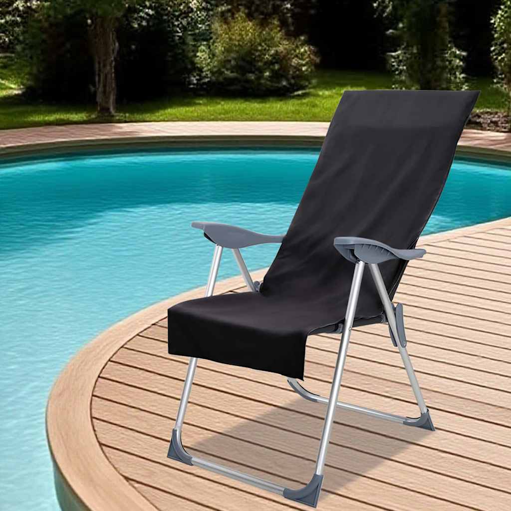 Outdoor Chair Towels 2 pcs Black 130 x 60 cm