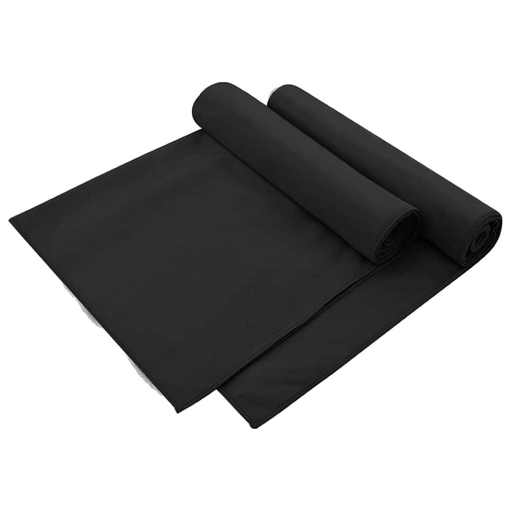 Outdoor Chair Towels 2 pcs Black 130 x 60 cm