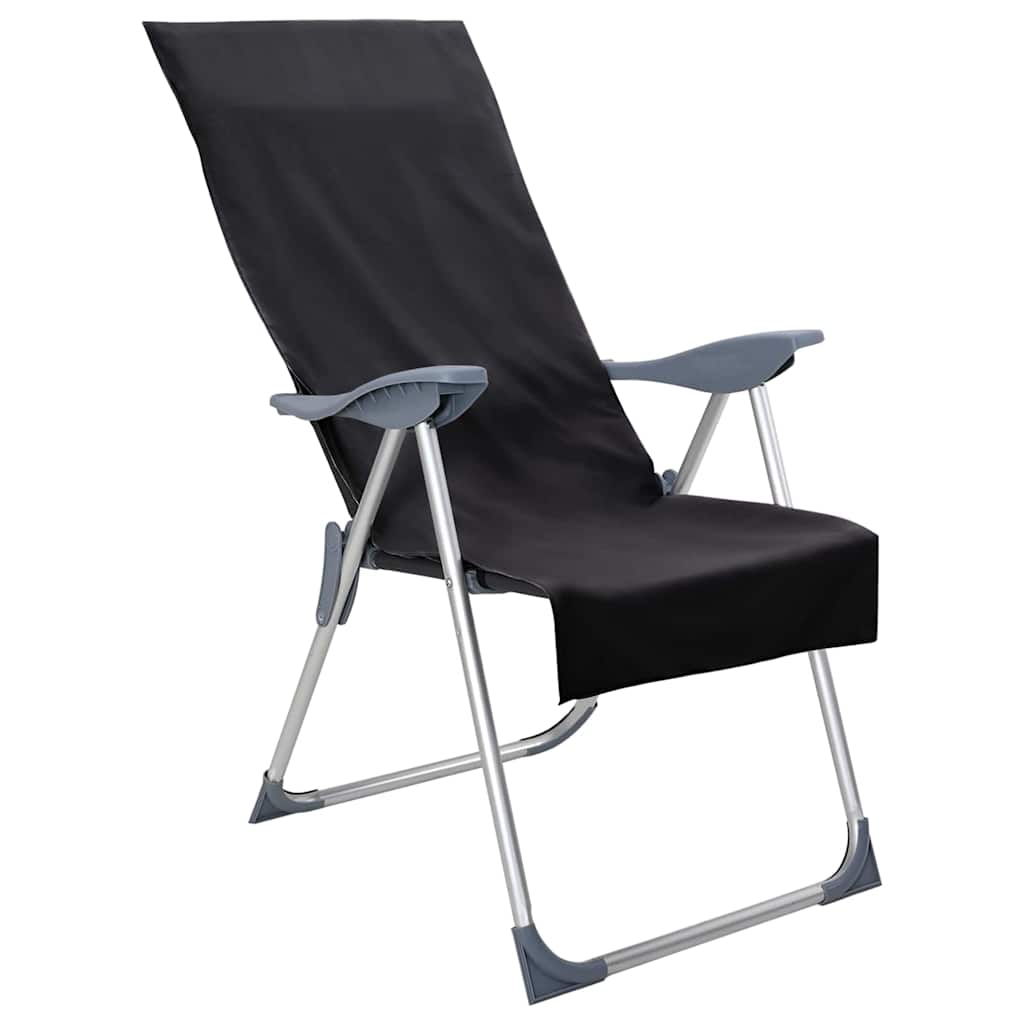 Outdoor Chair Towels 2 pcs Black 130 x 60 cm