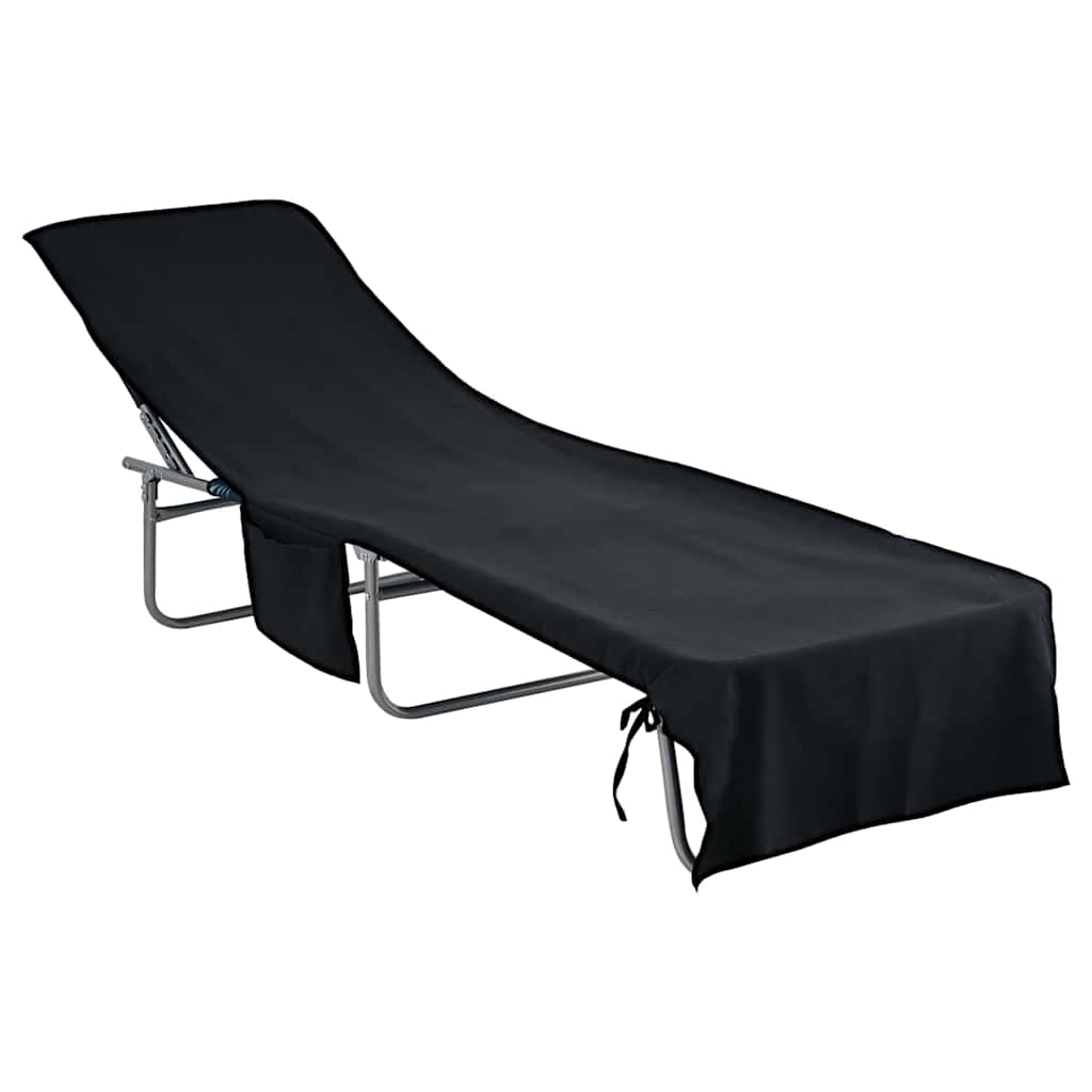 Sunlounger Towels 2 pcs Black 210 x 75 cm