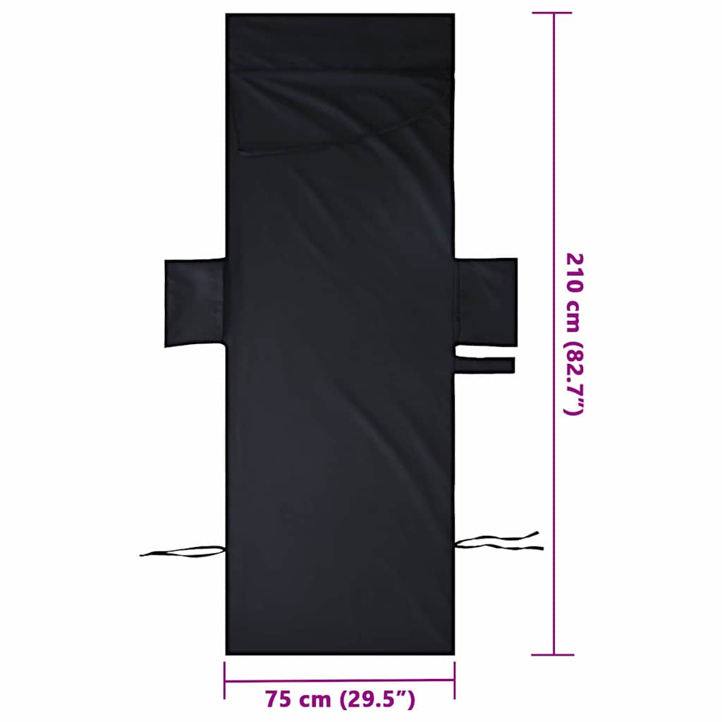 Sunlounger Towels 2 pcs Black 210 x 75 cm