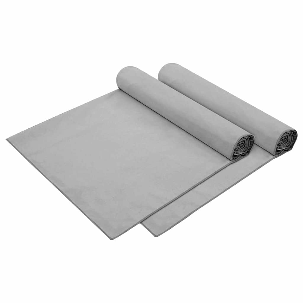Sunlounger Towels 2 pcs Dark grey 210 x 75 cm