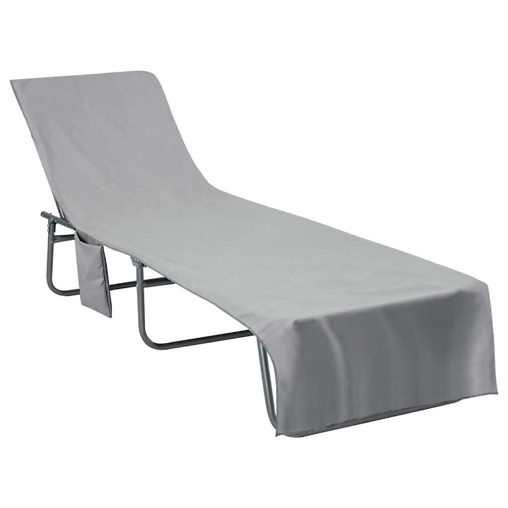 Sunlounger Towels 2 pcs Dark grey 210 x 75 cm
