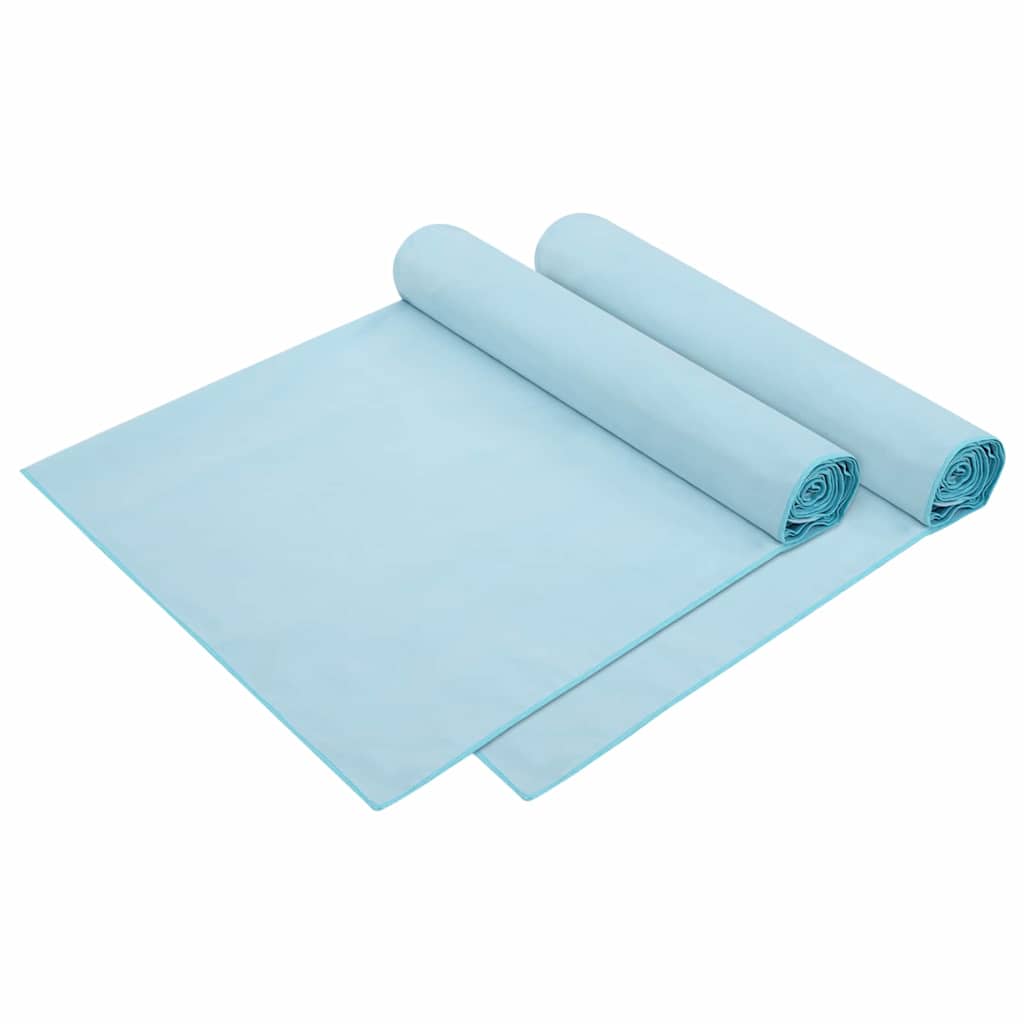 Sunlounger Towels 2 pcs Blue 210 x 75 cm