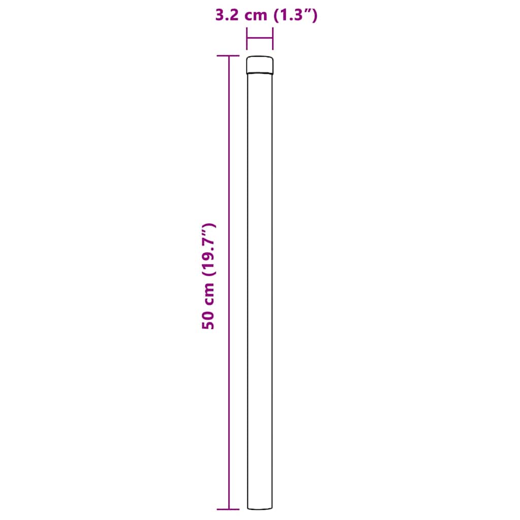 Fence Posts 12 pcs Green 50 cm Powder-coated steel