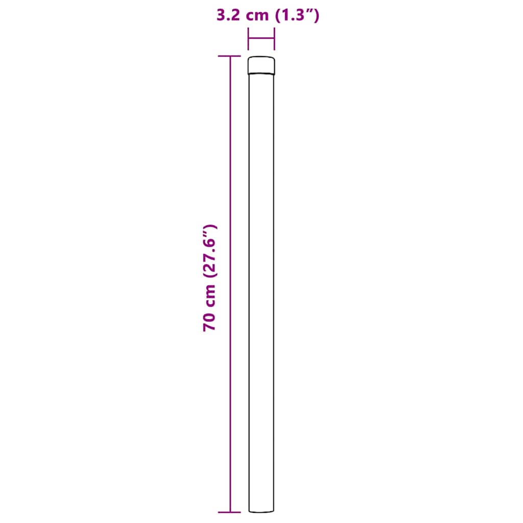 Fence Posts 2 pcs Green 70 cm Powder-coated steel