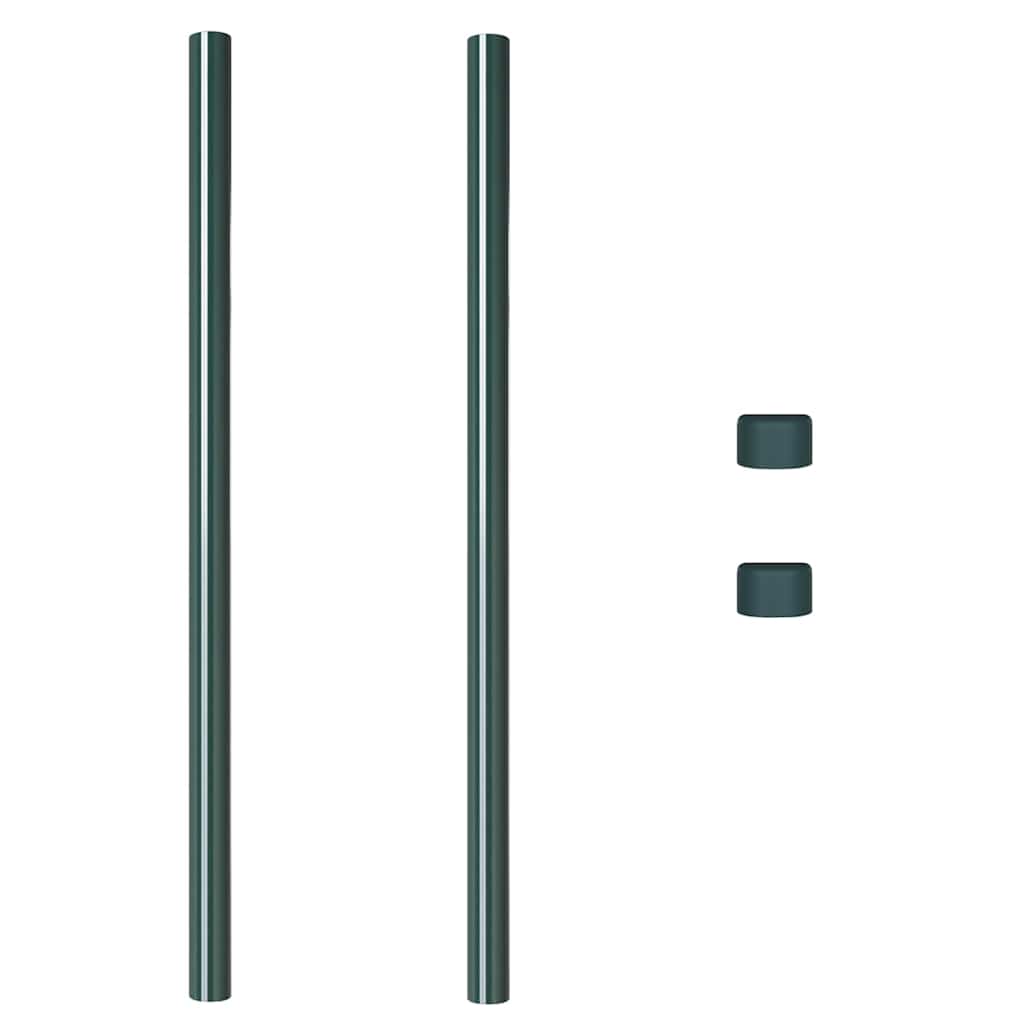 Fence Posts 2 pcs Green 110 cm Powder-coated steel