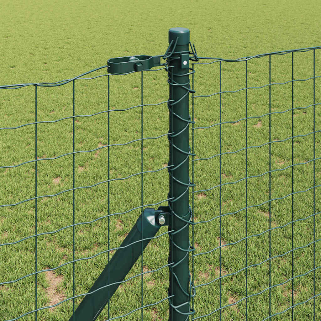 Fence Posts 12 pcs Green 130 cm Powder-coated steel