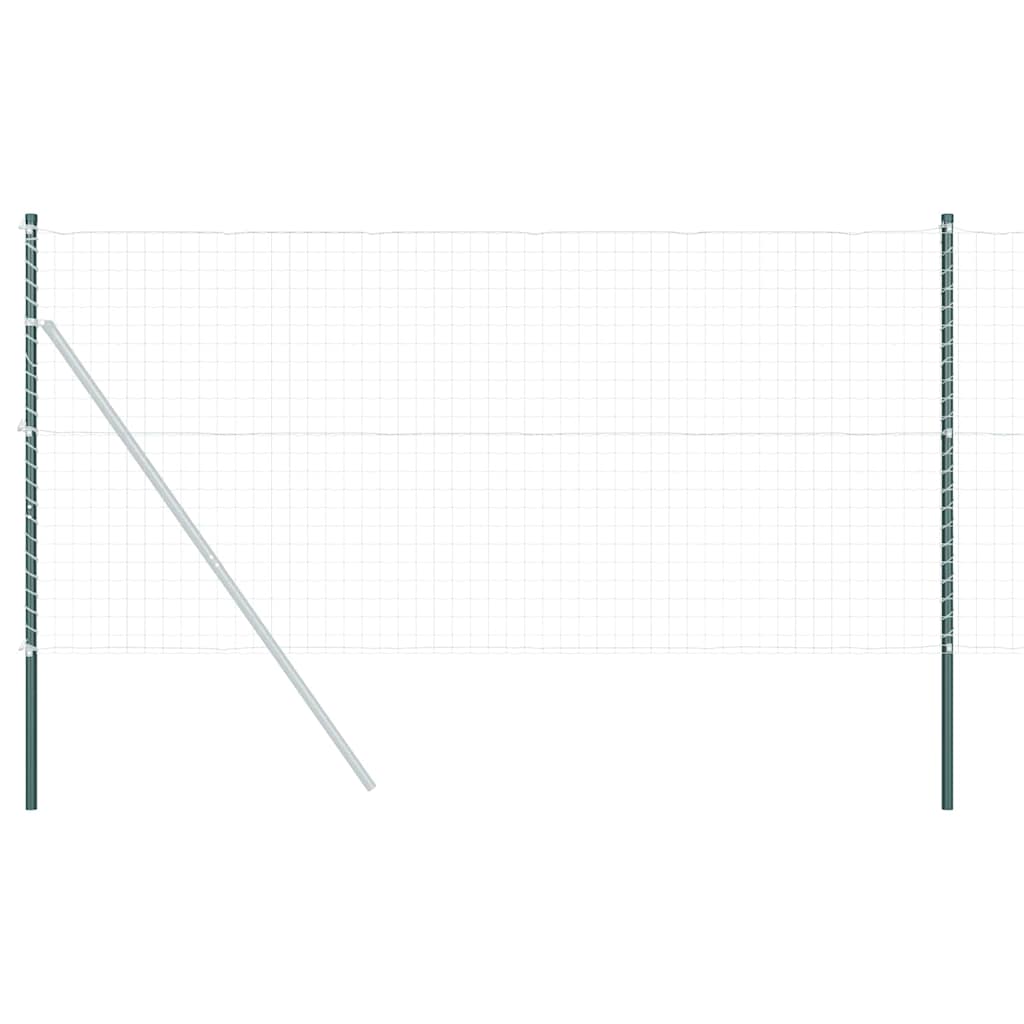 Fence Posts 2 pcs Green 140 cm Powder-coated steel