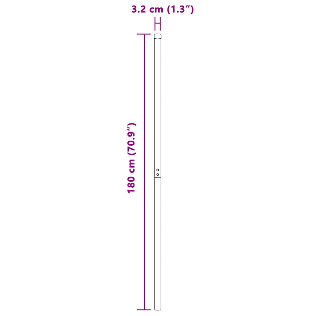 Fence Posts 2 pcs Green 180 cm Powder-coated steel