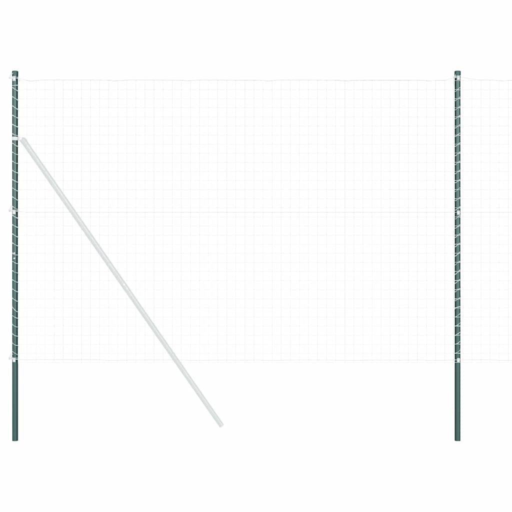Fence Posts 2 pcs Green 210 cm Powder-coated steel