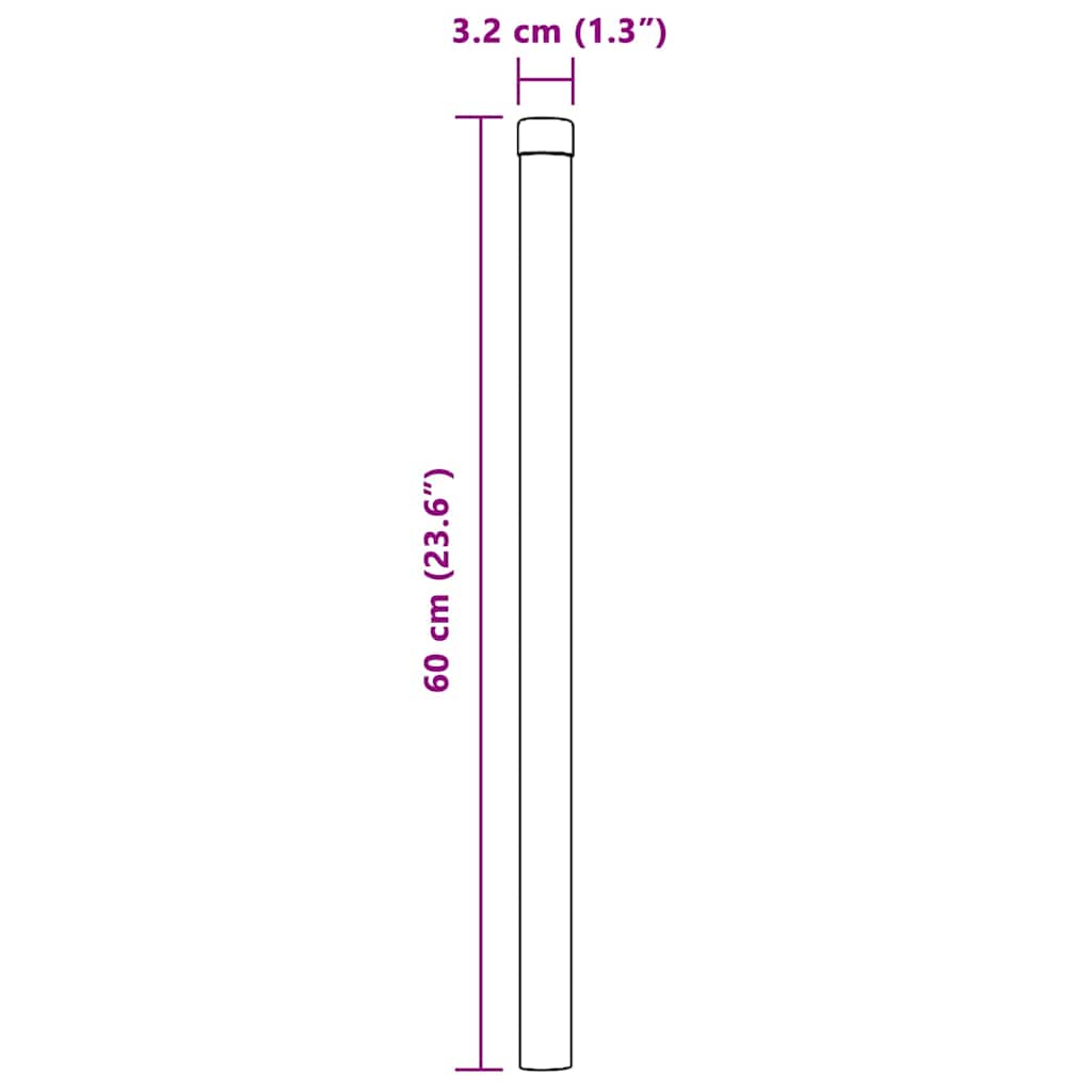 Fence Posts 2 pcs Silver 60 cm Powder-coated steel