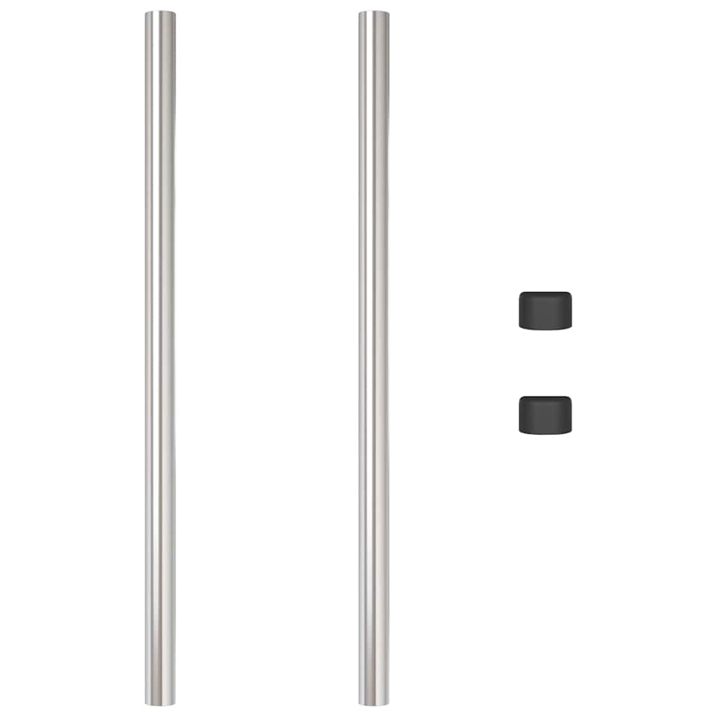 Fence Posts 2 pcs Silver 110 cm Powder-coated steel