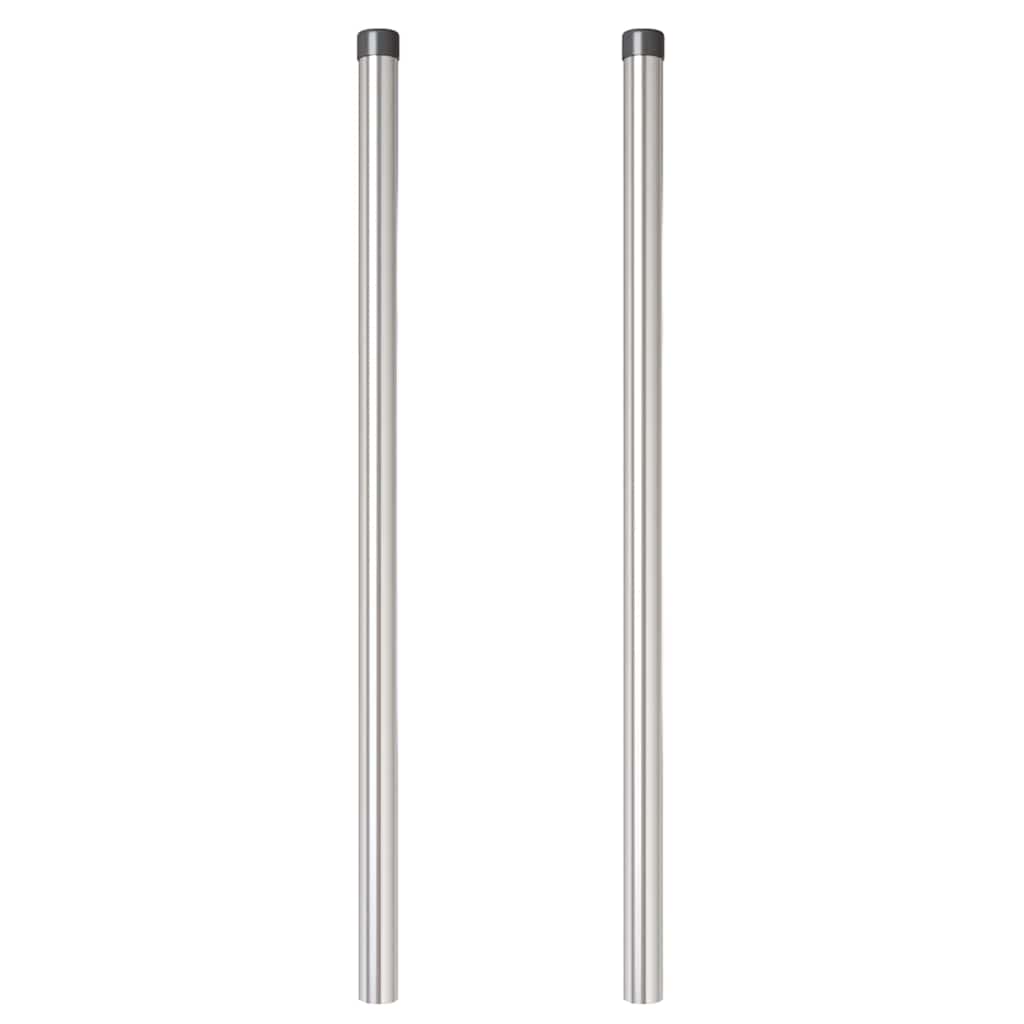 Fence Posts 2 pcs Silver 120 cm Powder-coated steel
