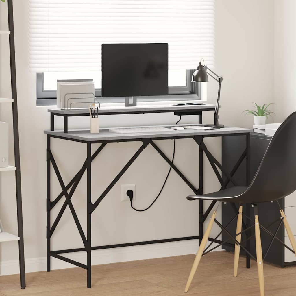 Desk Grey sonoma 100 x 50 x 86.5 cm Engineered wood