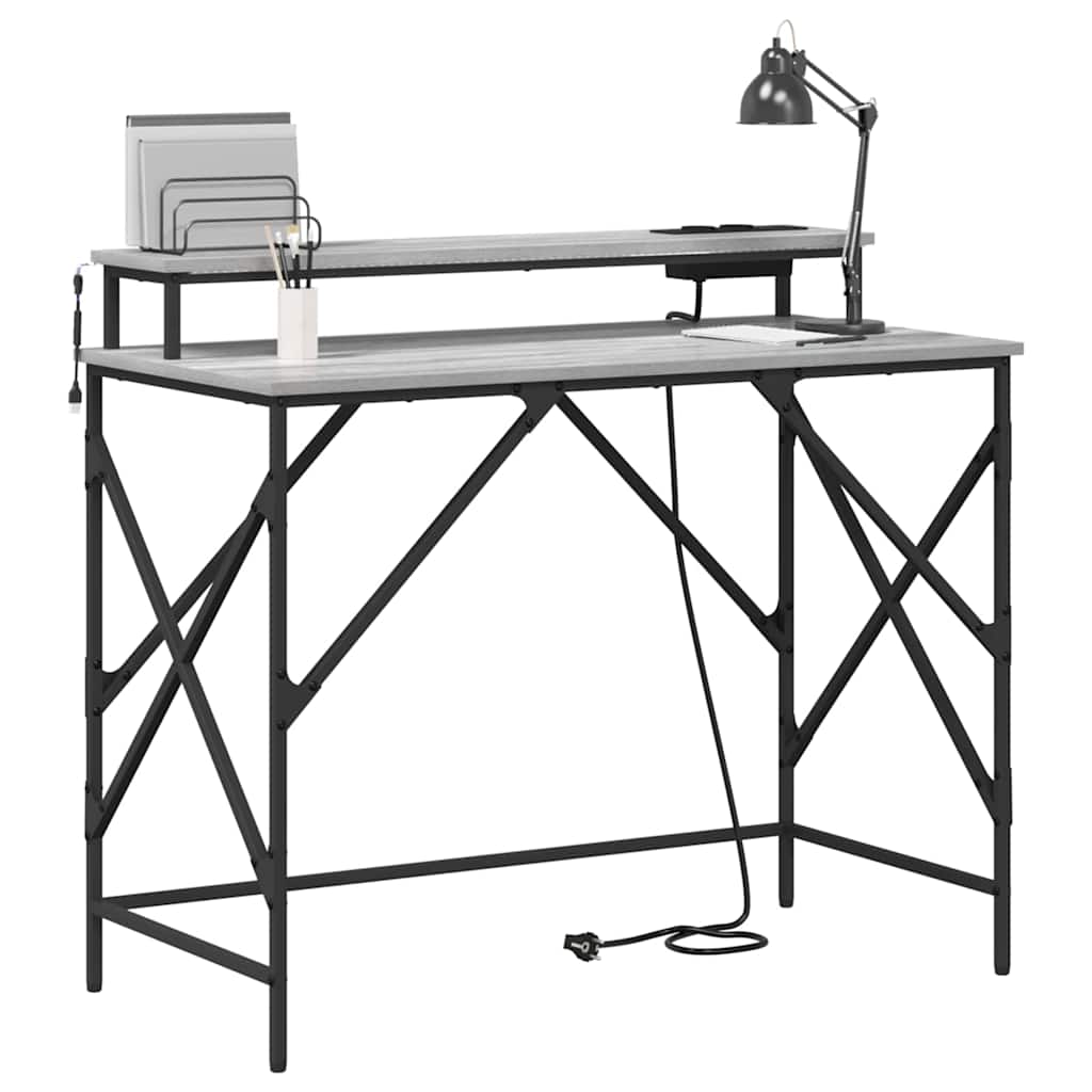 Desk Grey sonoma 100 x 50 x 86.5 cm Engineered wood