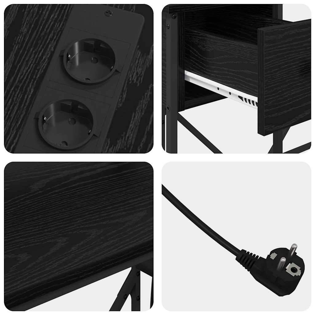 Desk with Drawer Black oak 120 x 79 x 86.5 cm Engineered wood