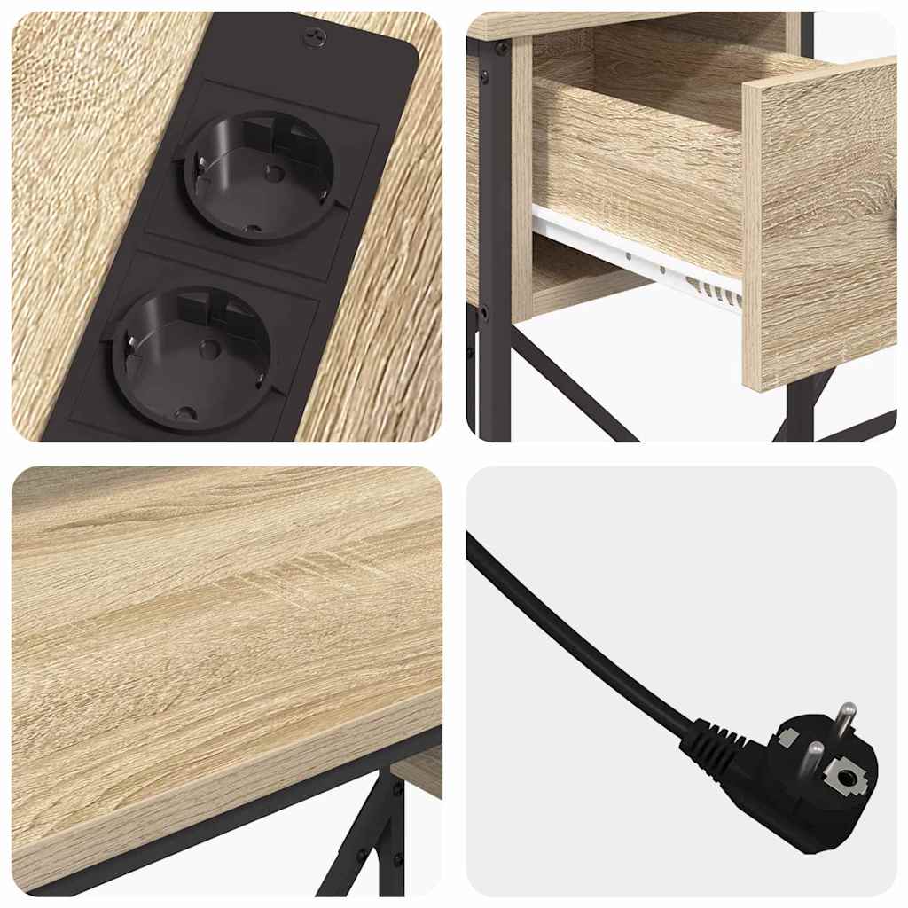 Desk with Drawer Sonoma oak 120 x 79 x 86.5 cm Engineered wood