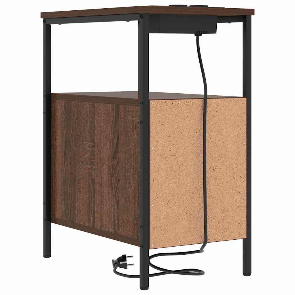 Bedside Table Brown oak 30 x 48 x 61 cm Engineered wood