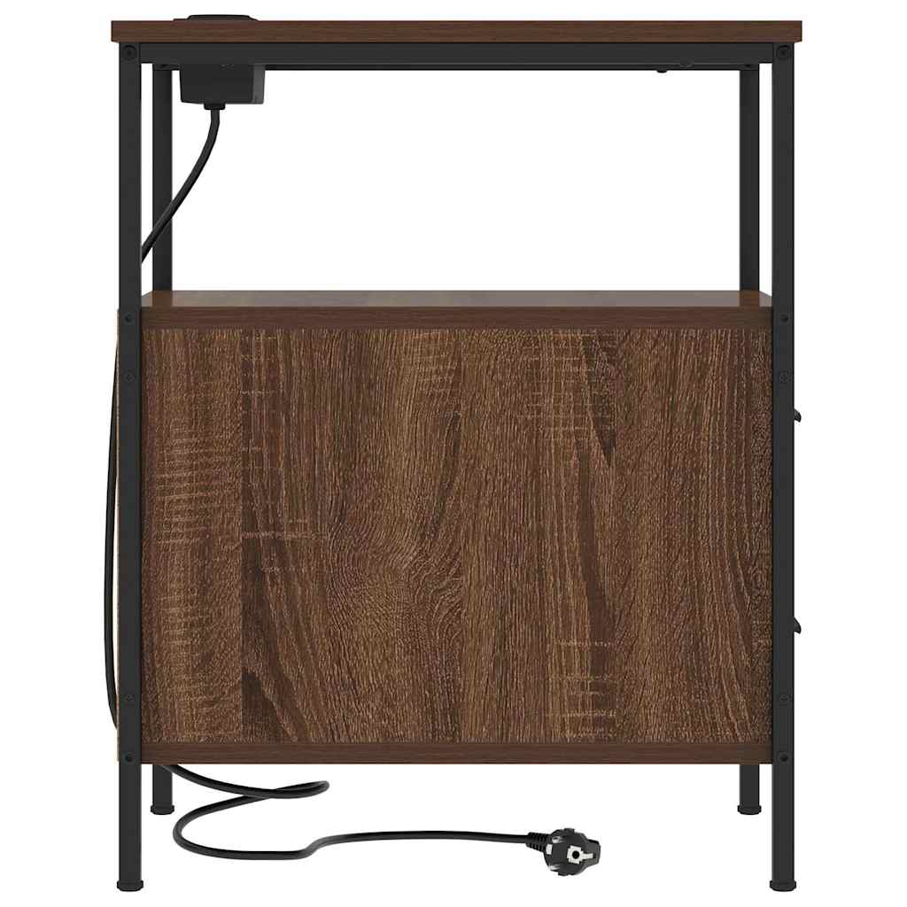 Bedside Table Brown oak 30 x 48 x 61 cm Engineered wood