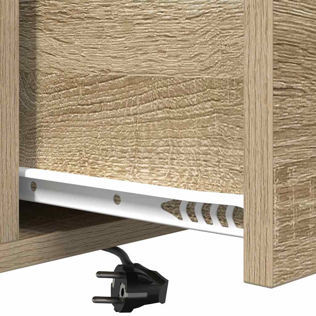 Bedside Cabinet with Charging Station with Drawer Sonoma oak