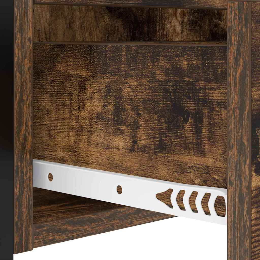 Bedside Cabinet with Charging Station 2 pcs Smoked Oak