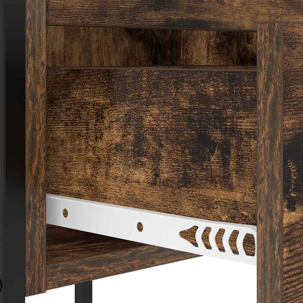 Bedside Cabinet with Drawer 2 pcs Smoked oak 42 x 41 x 61 cm