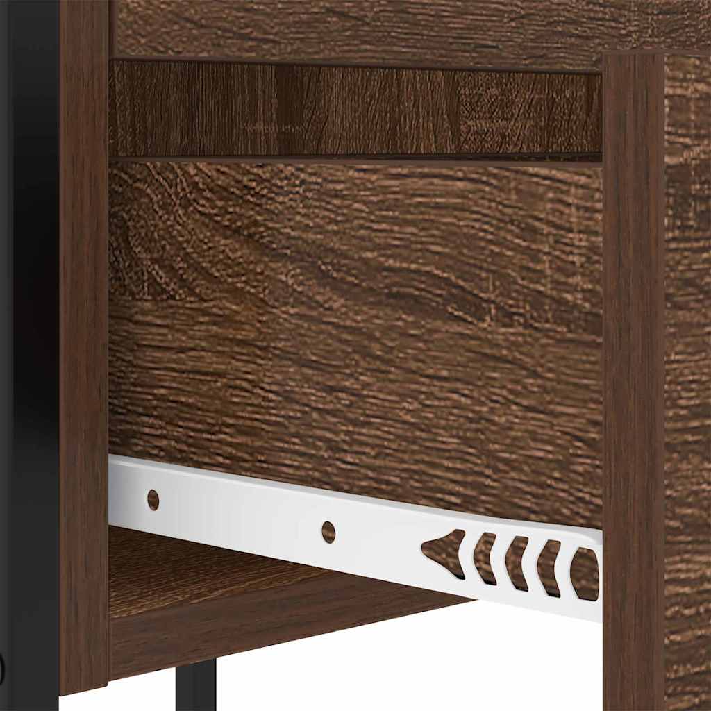 Bedside Cabinet 2 pcs Brown oak 42 x 41 x 61 cm Engineered wood