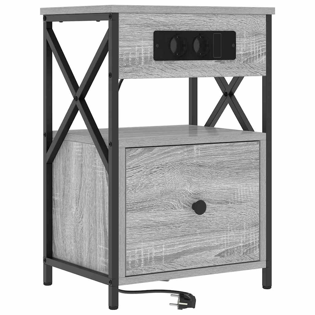 Bedside Cabinet Grey sonoma 40 x 31 x 60 cm Engineered wood