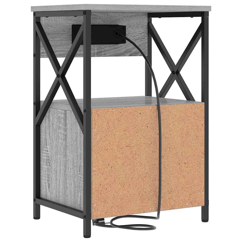Bedside Cabinet Grey sonoma 40 x 31 x 60 cm Engineered wood