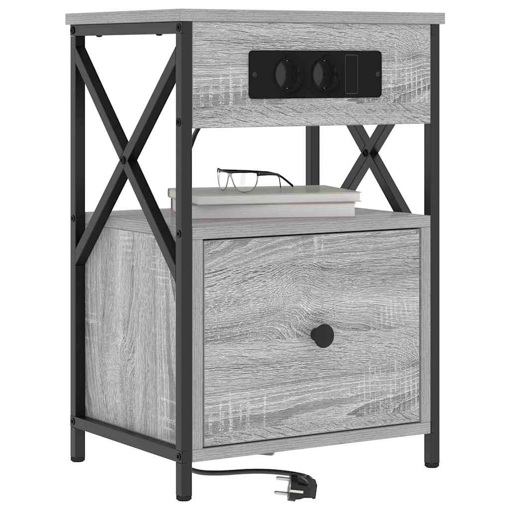Bedside Cabinet Grey sonoma 40 x 31 x 60 cm Engineered wood