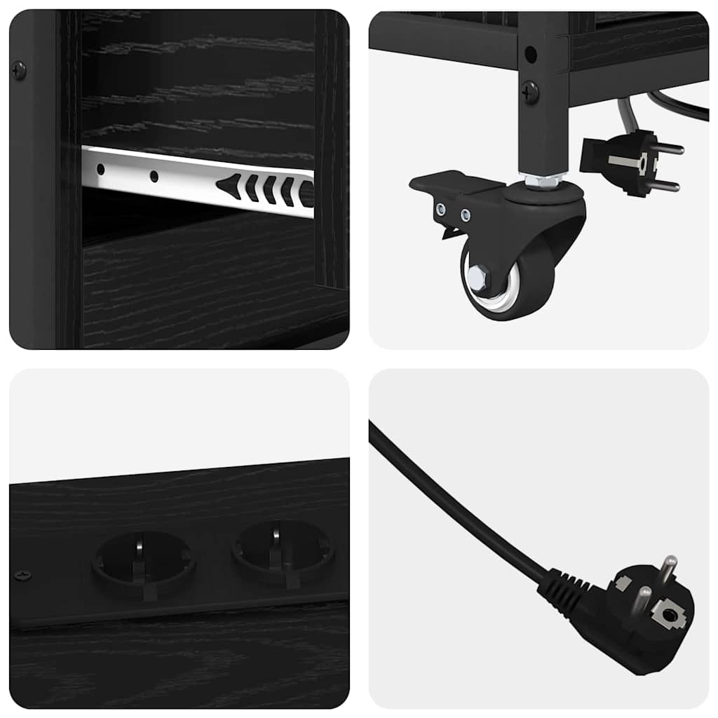 Office Cabinet Black oak 76 x 41 x 72 cm Engineered wood