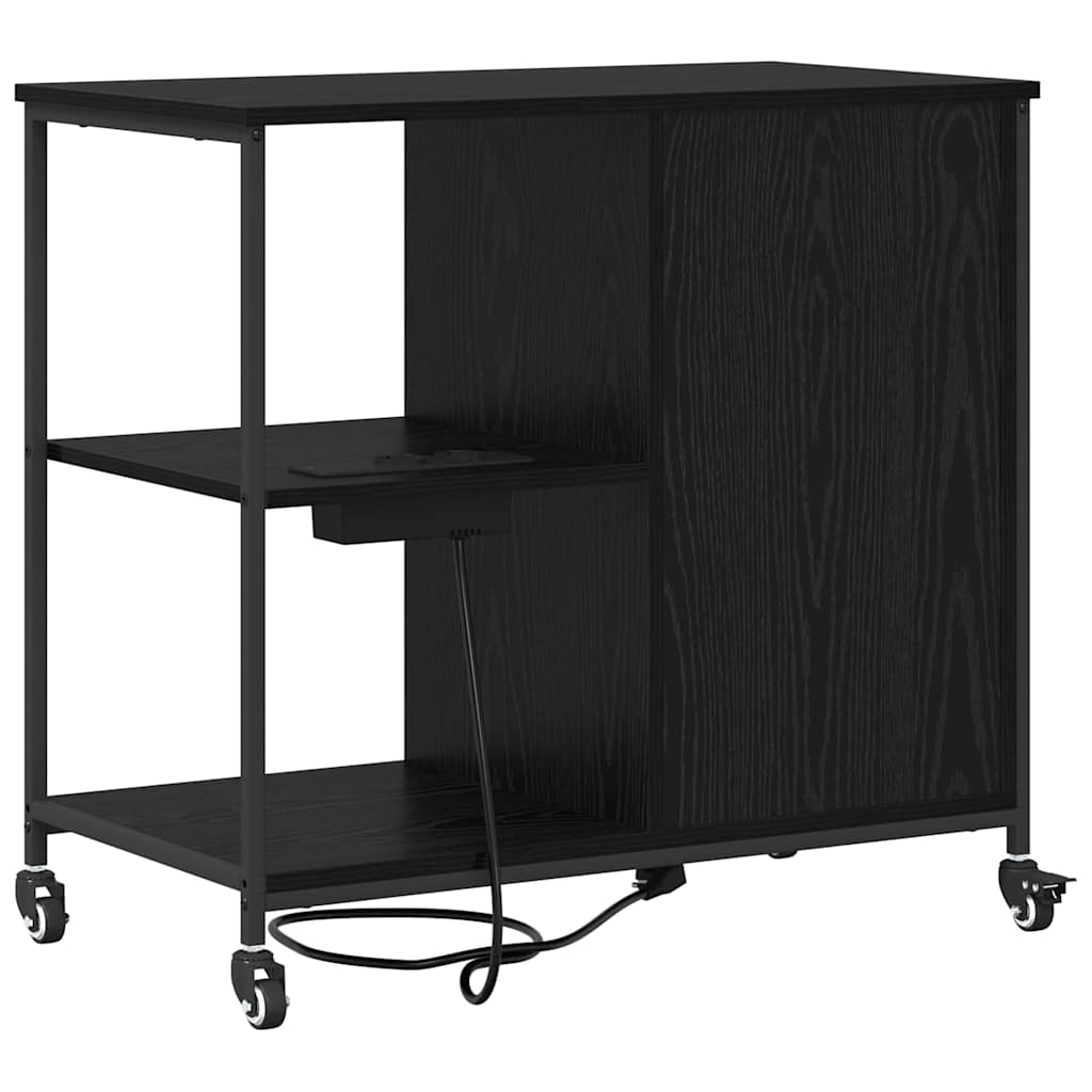 Office Cabinet Black oak 76 x 41 x 72 cm Engineered wood