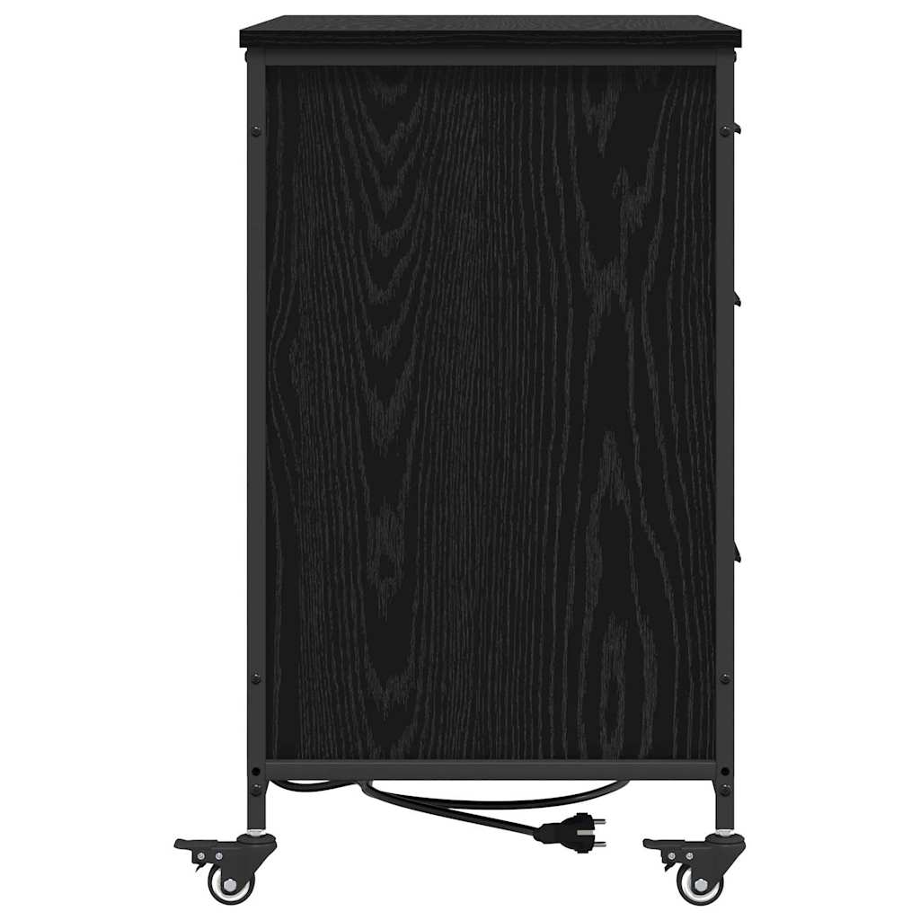 Office Cabinet Black oak 76 x 41 x 72 cm Engineered wood