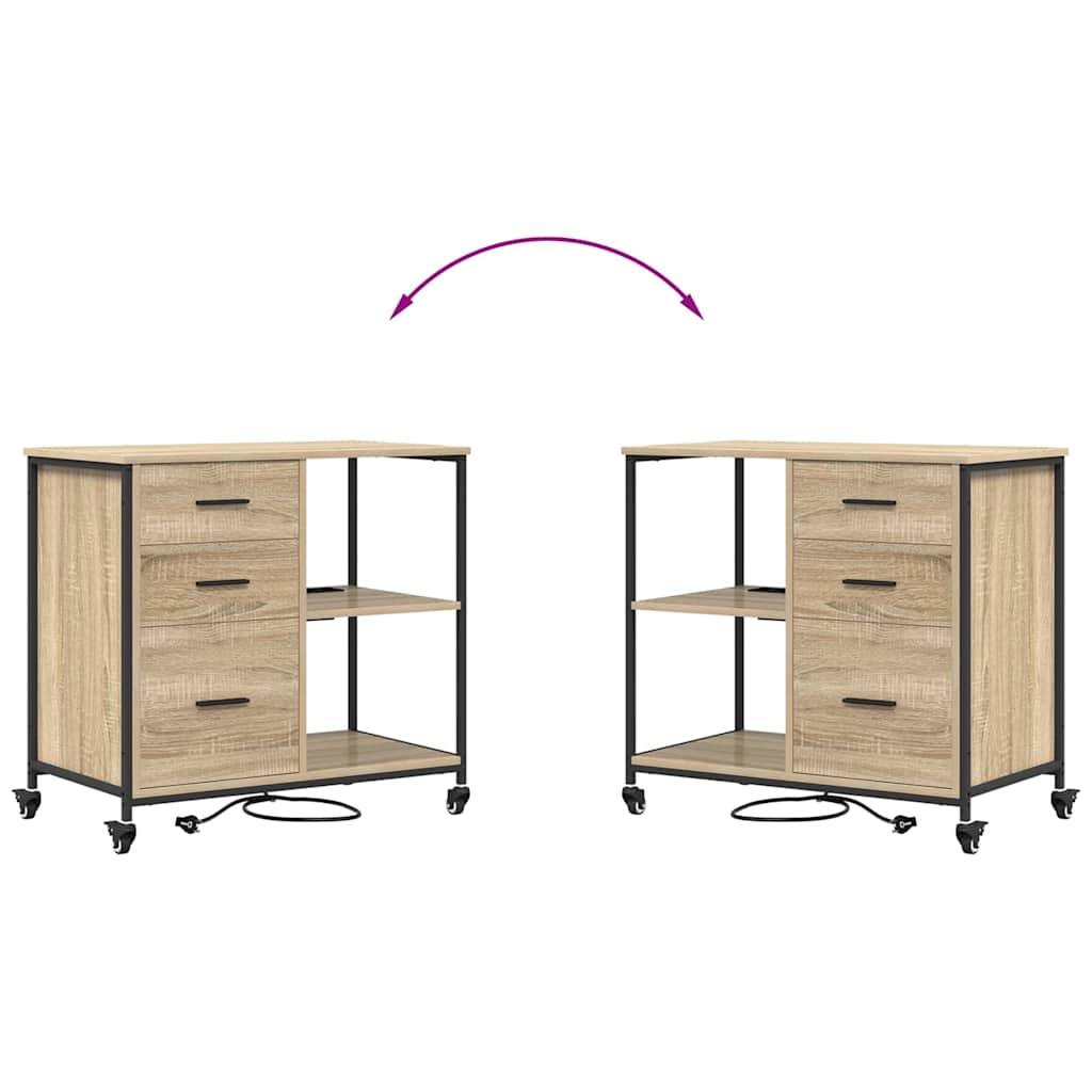 Office Cabinet Sonoma oak 76 x 41 x 72 cm Engineered wood