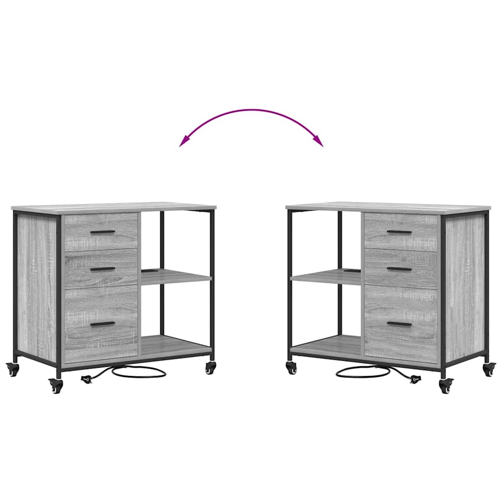 Office Cabinet Grey sonoma 76 x 41 x 72 cm Engineered wood