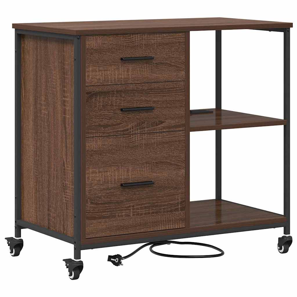 Office Cabinet Brown oak 76 x 41 x 72 cm Engineered wood