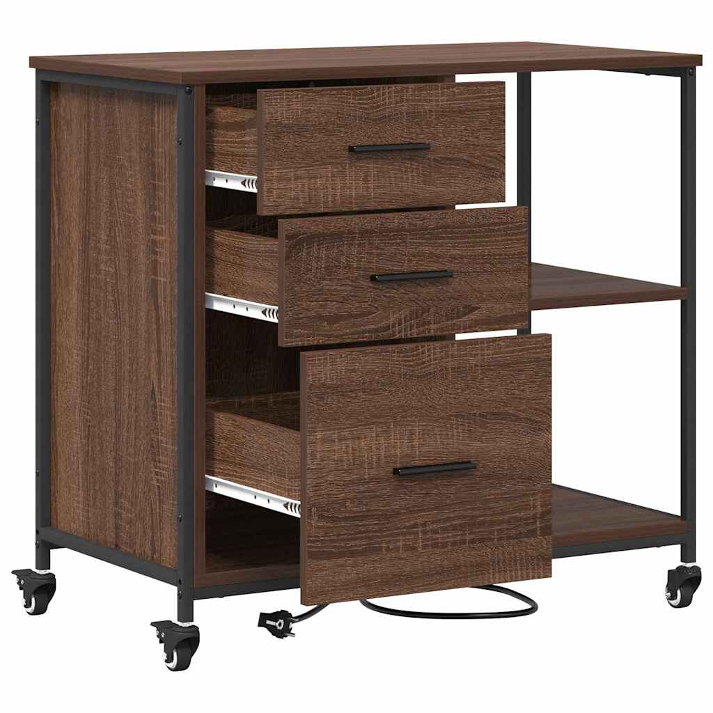 Office Cabinet Brown oak 76 x 41 x 72 cm Engineered wood