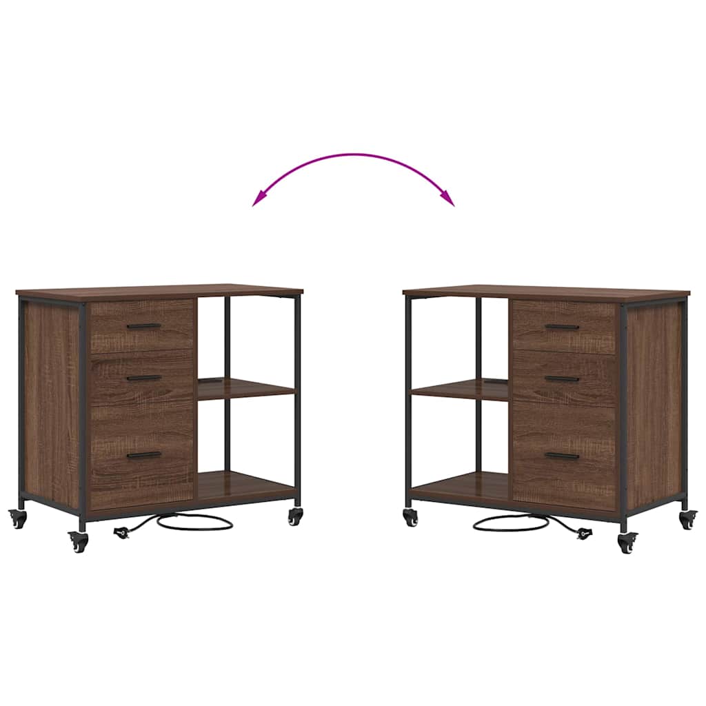 Office Cabinet Brown oak 76 x 41 x 72 cm Engineered wood