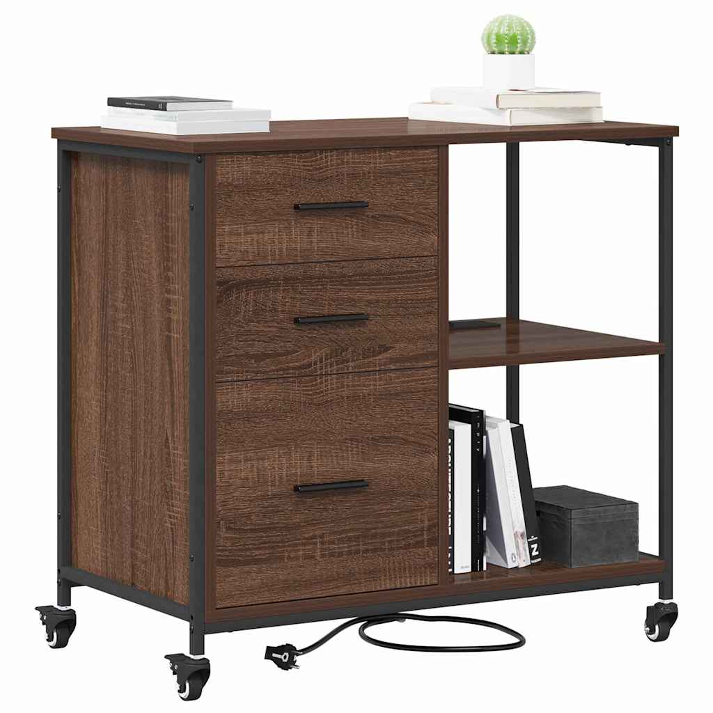 Office Cabinet Brown oak 76 x 41 x 72 cm Engineered wood