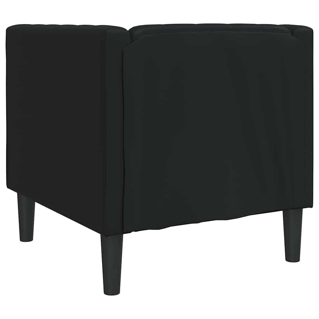 Chesterfield Sofa Chair Black 71 x 74.5 x 70.5 cm Faux leather