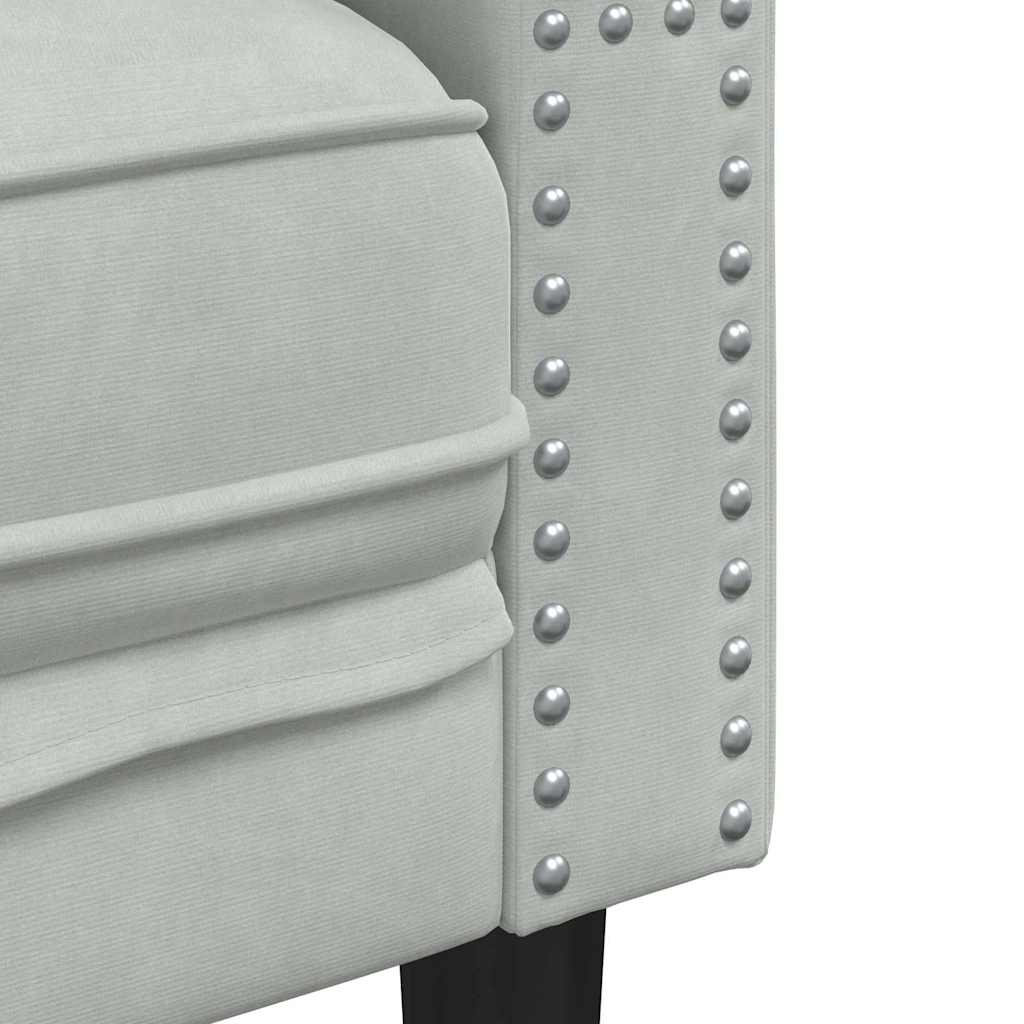 Chesterfield Sofa Chair Light grey 71 x 74.5 x 70.5 cm Velvet